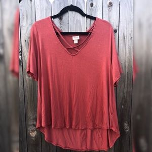 Crisscross Coral Top